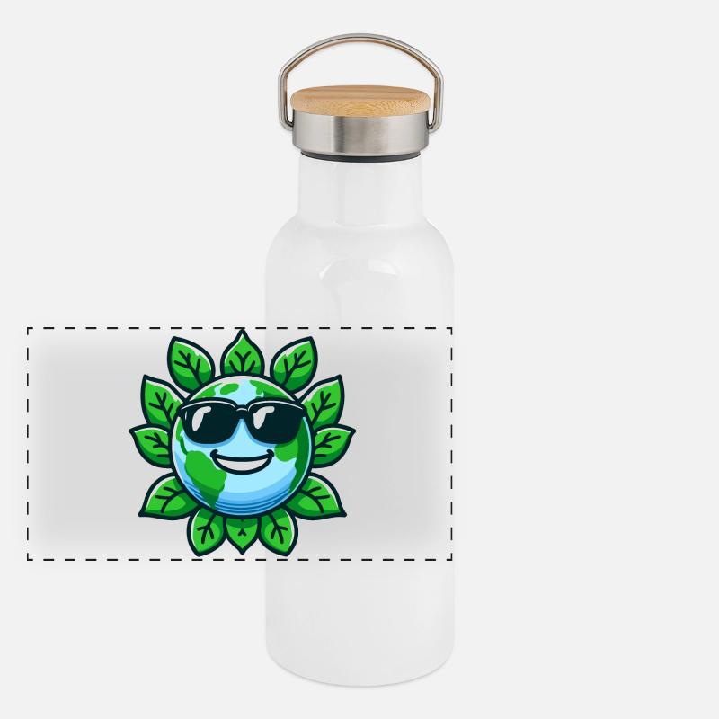 Cool Planet : la Terre respectueuse de l’environnement Gourde isotherme avec bouchon en bambou