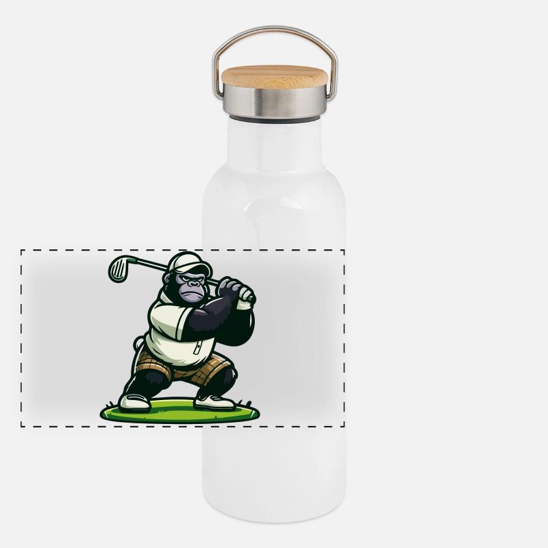 Gorille de golf Gourde isotherme avec bouchon en bambou