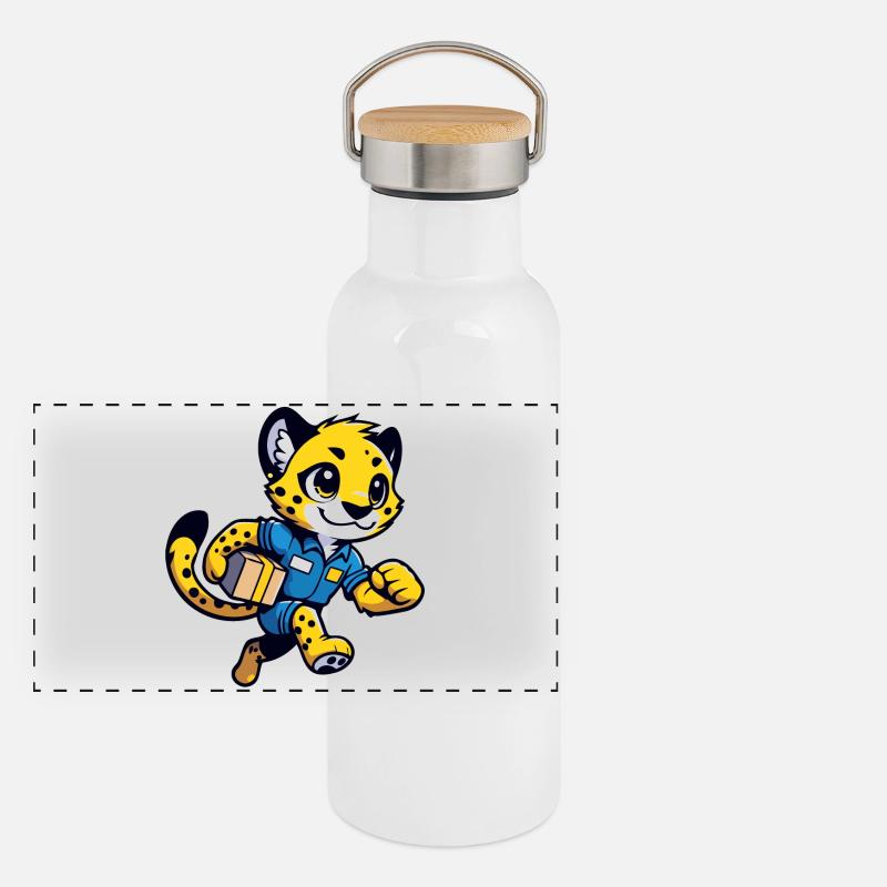 Speedster Cheetah : Le Courrier Rapide Gourde isotherme avec bouchon en bambou