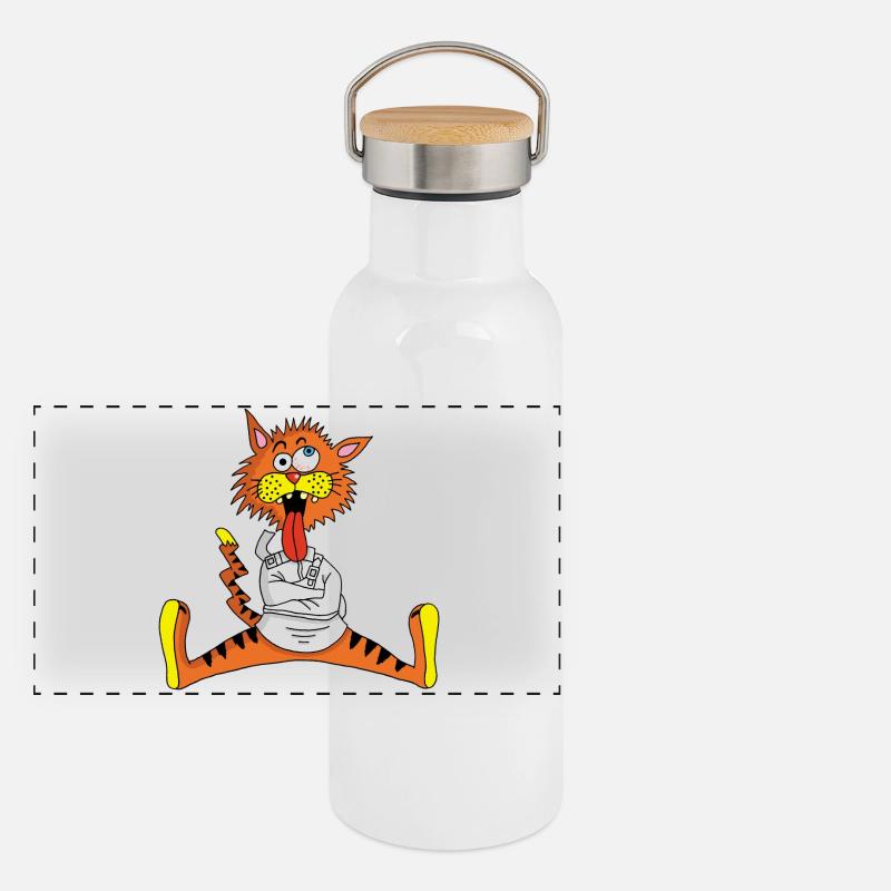 Mad Cat Panoramic Thermal Bottle with Bamboo Lid