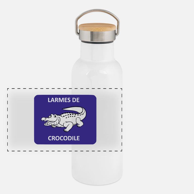 Larmes de crocodile Gourde isotherme avec bouchon en bambou