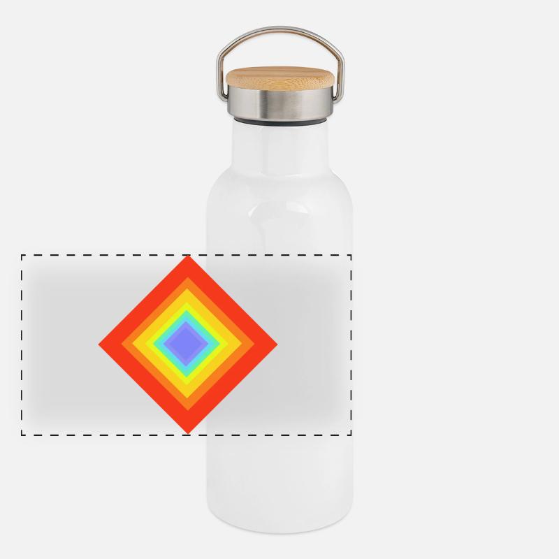 Geometric Patterns Panoramic Thermal Bottle with Bamboo Lid