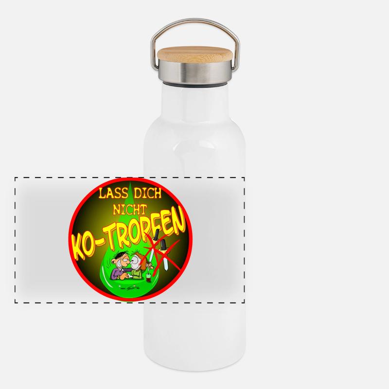KO Tropfen Panorama Thermosflasche mit Bambusdeckel