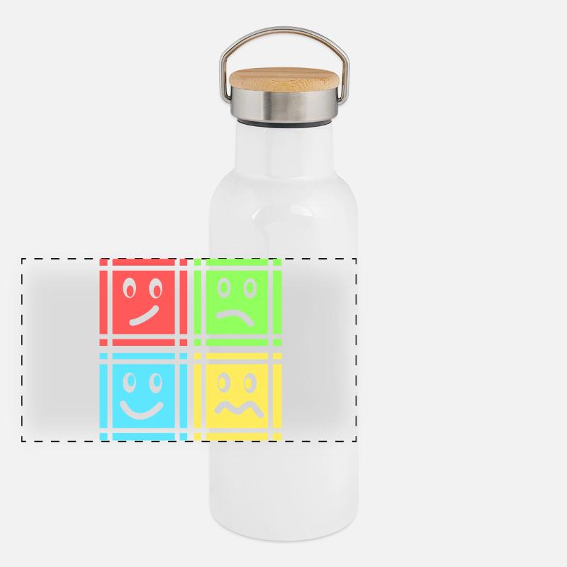 Geometric Patterns Panoramic Thermal Bottle with Bamboo Lid