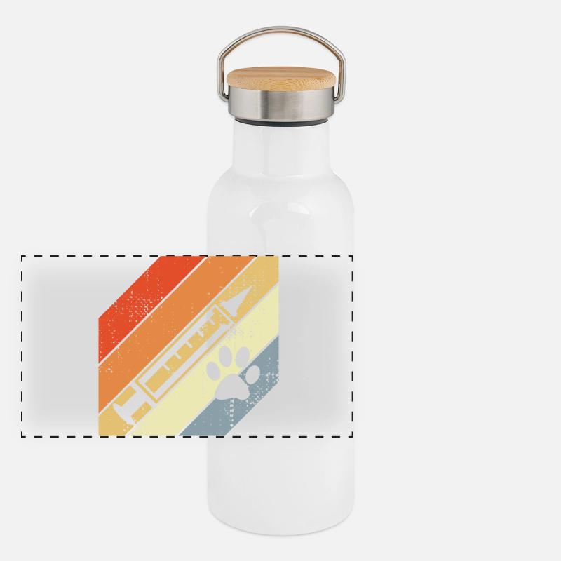 Retro Spritze Panorama Thermosflasche mit Bambusdeckel