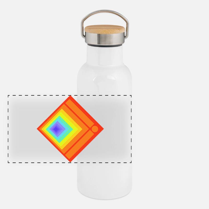 Geometric plays of colours and patterns Panoramic Thermal Bottle with Bamboo Lid