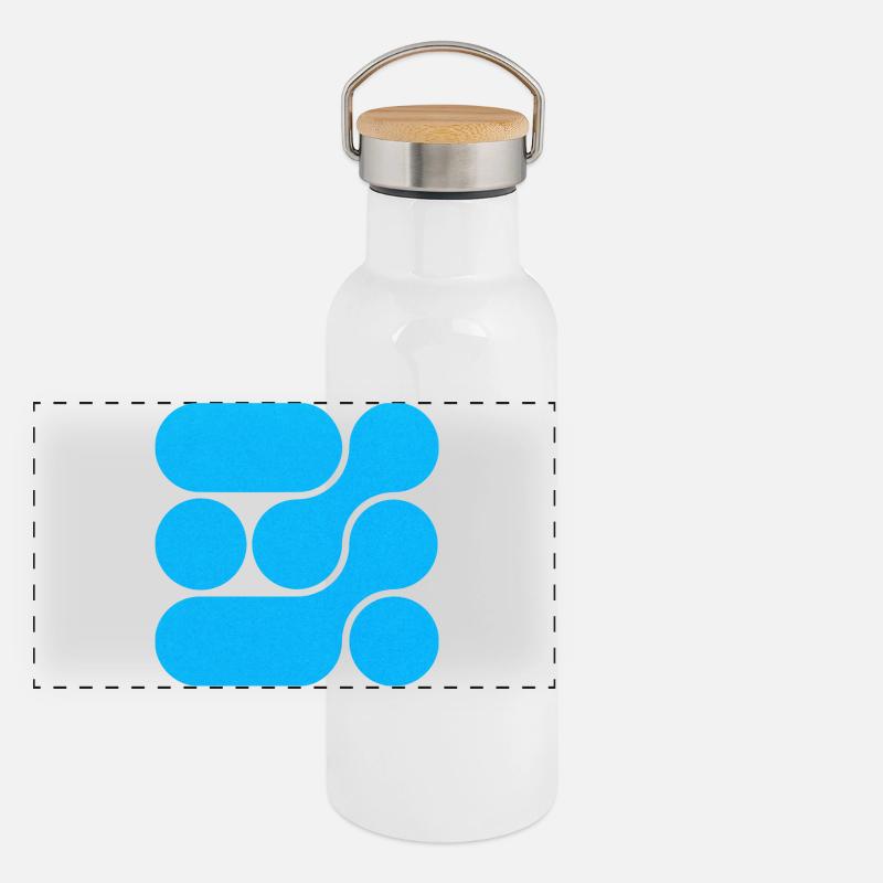 OCHOOO - Turquoise Blue Panoramic Thermal Bottle with Bamboo Lid
