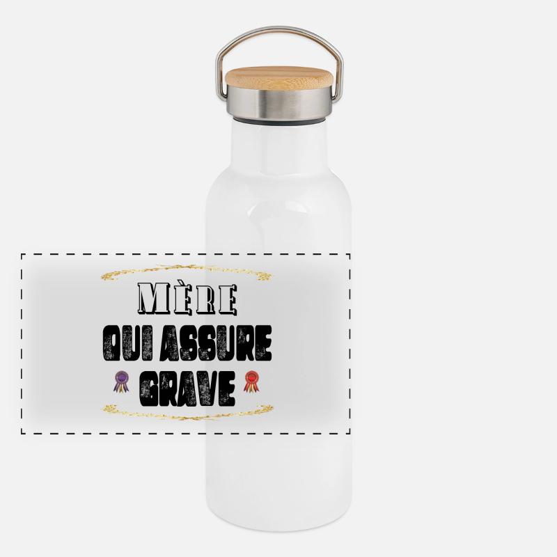 Mère Qui Assure Grave Gourde isotherme avec bouchon en bambou