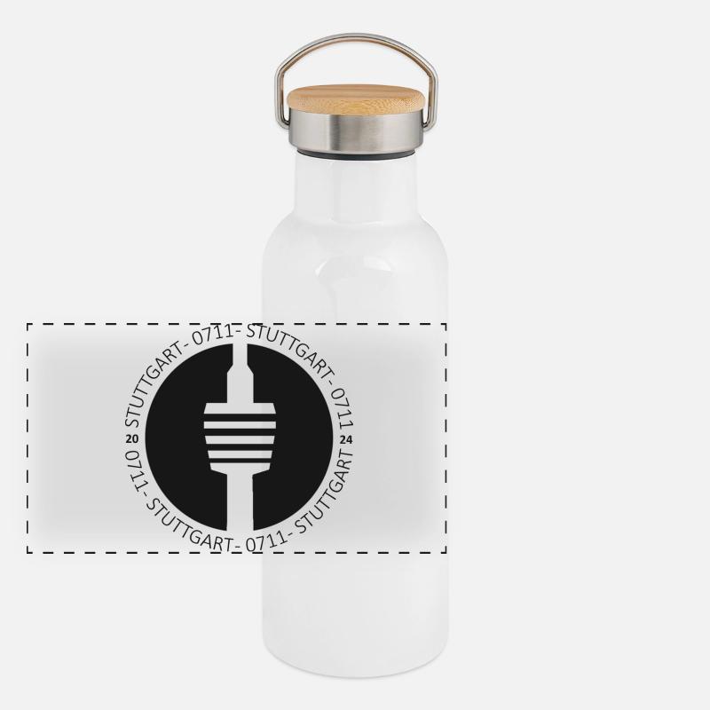 Panorama Thermosflasche mit Bambusdeckel
