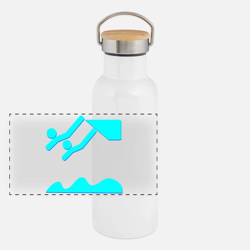 SYNCHRONIZED DIVING DIVING DIVING Panoramic Thermal Bottle with Bamboo Lid