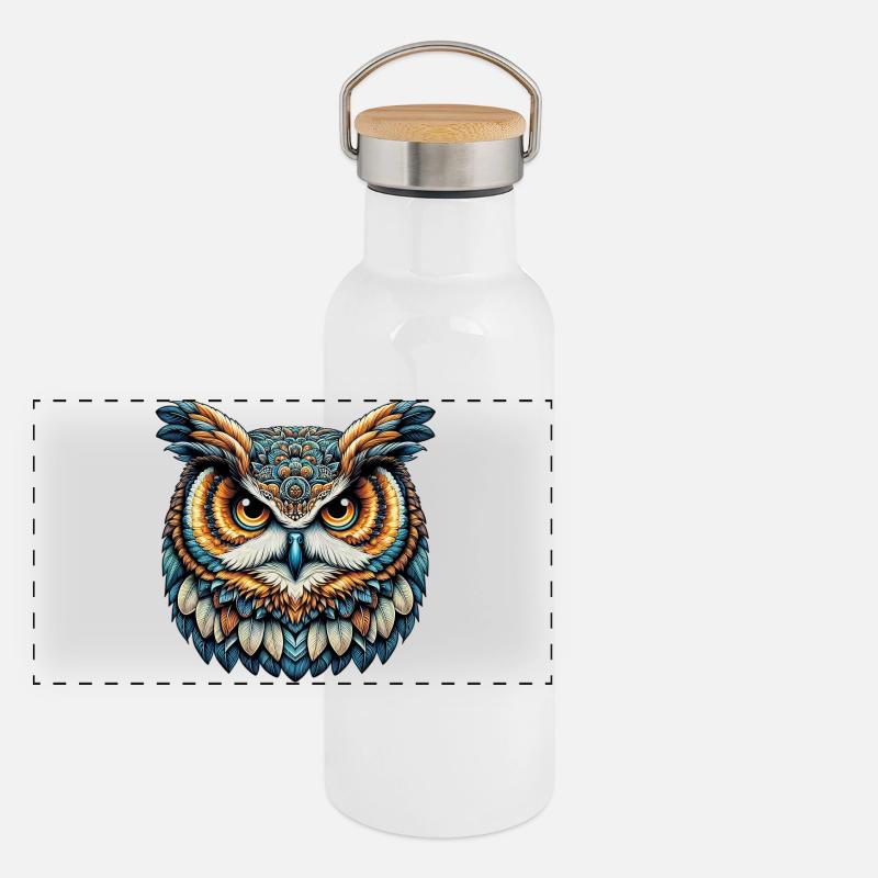 Hibou Gourde isotherme avec bouchon en bambou