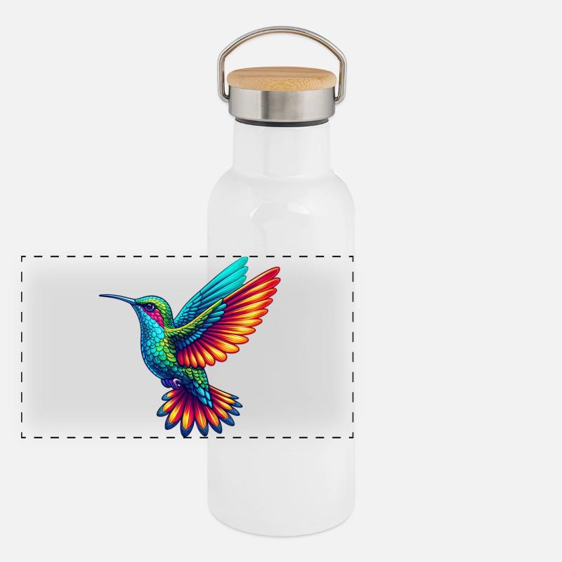 Colibri - Gourde isotherme avec bouchon en bambou - blanc