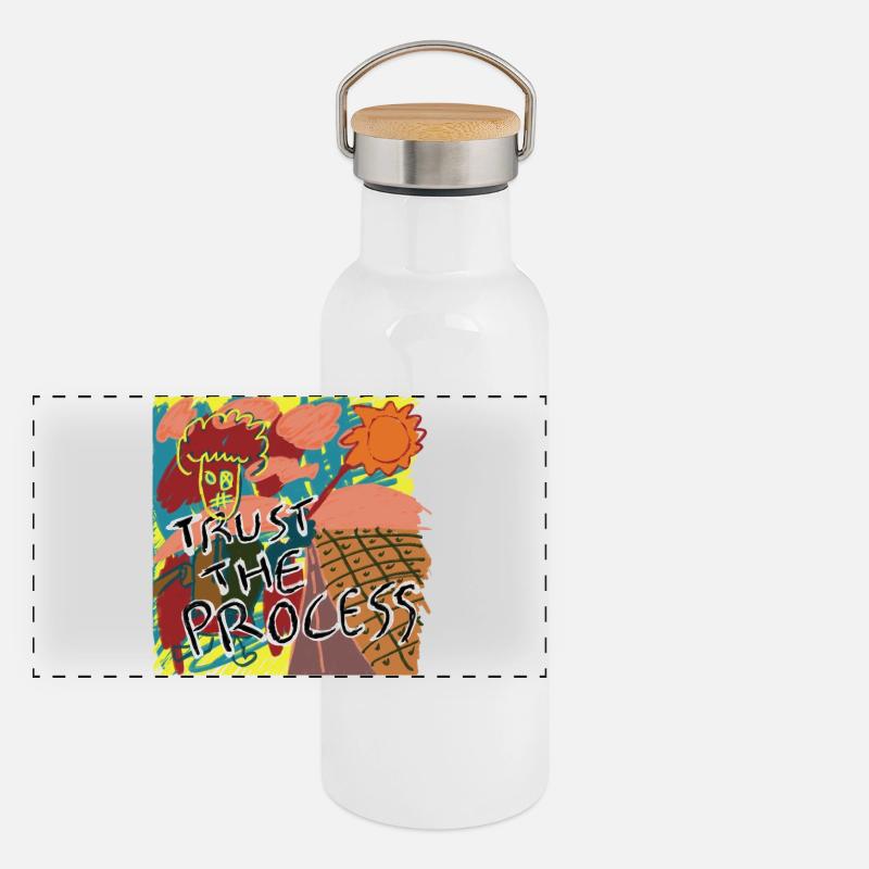 Trust the process Panorama Thermosflasche mit Bambusdeckel