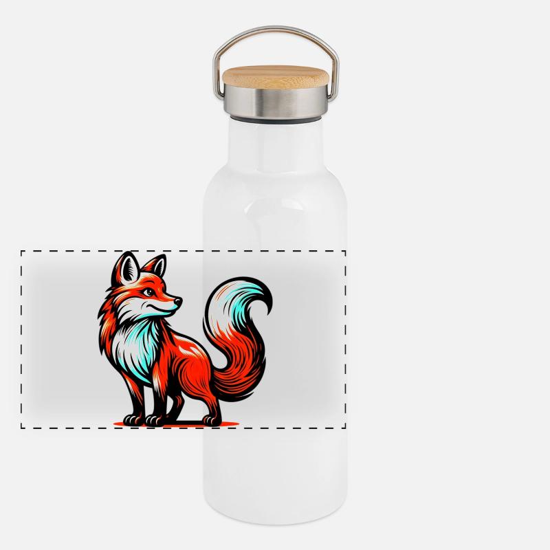 Fuchs Panorama Thermosflasche mit Bambusdeckel