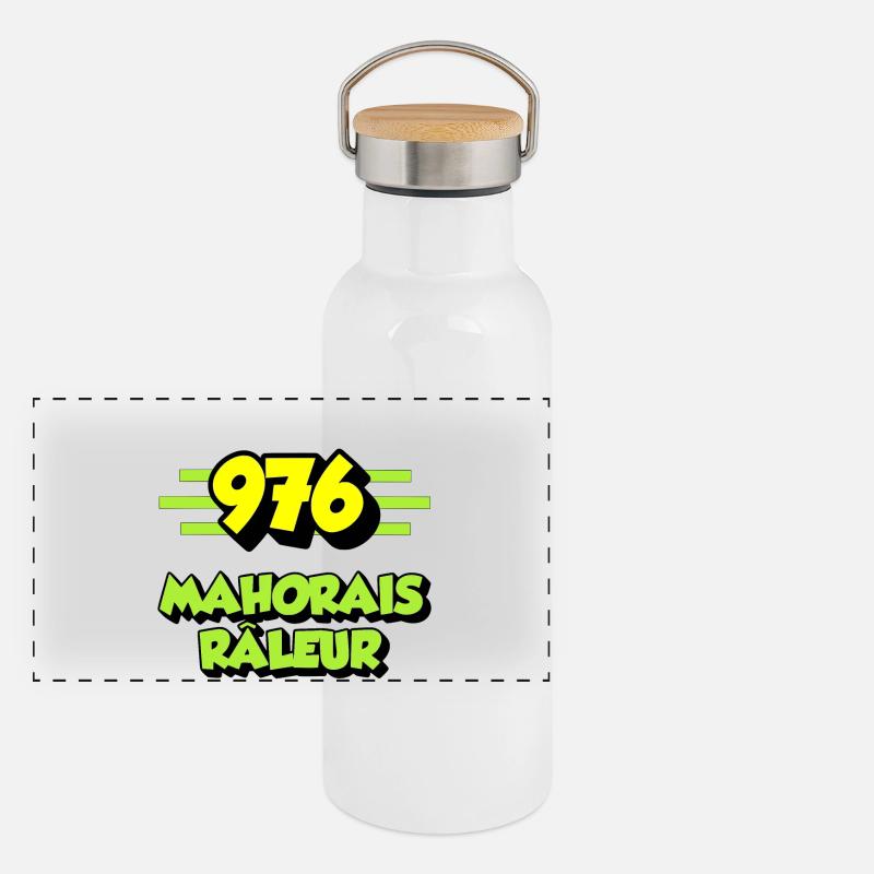 Mahorais râleur Gourde isotherme avec bouchon en bambou