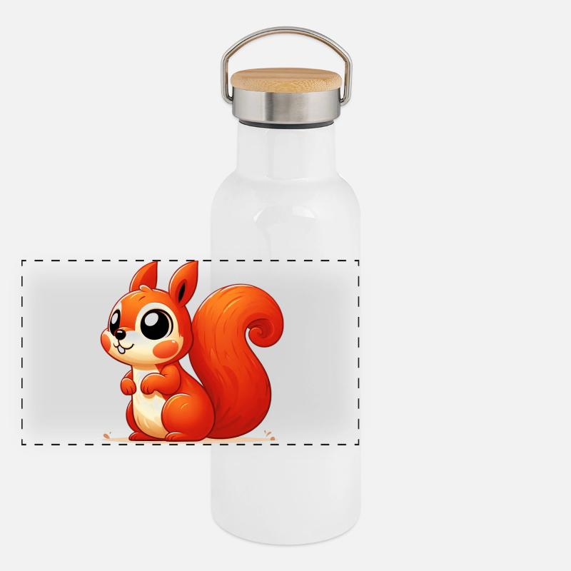 Écureuil Gourde isotherme avec bouchon en bambou