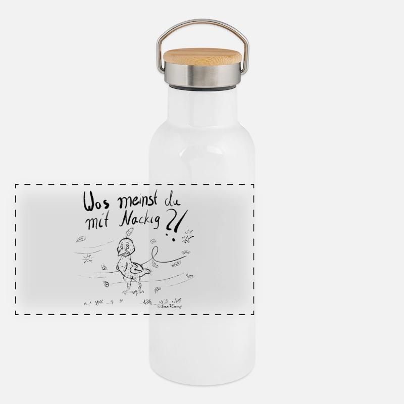 Ein Mausender Vogel im Herbstwind Panorama Thermosflasche mit Bambusdeckel