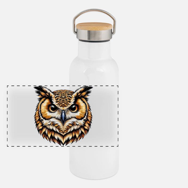 Owl Panoramic Thermal Bottle with Bamboo Lid