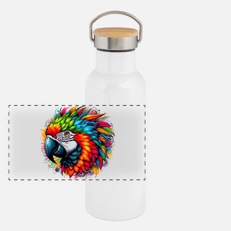Perroquet Gourde isotherme avec bouchon en bambou