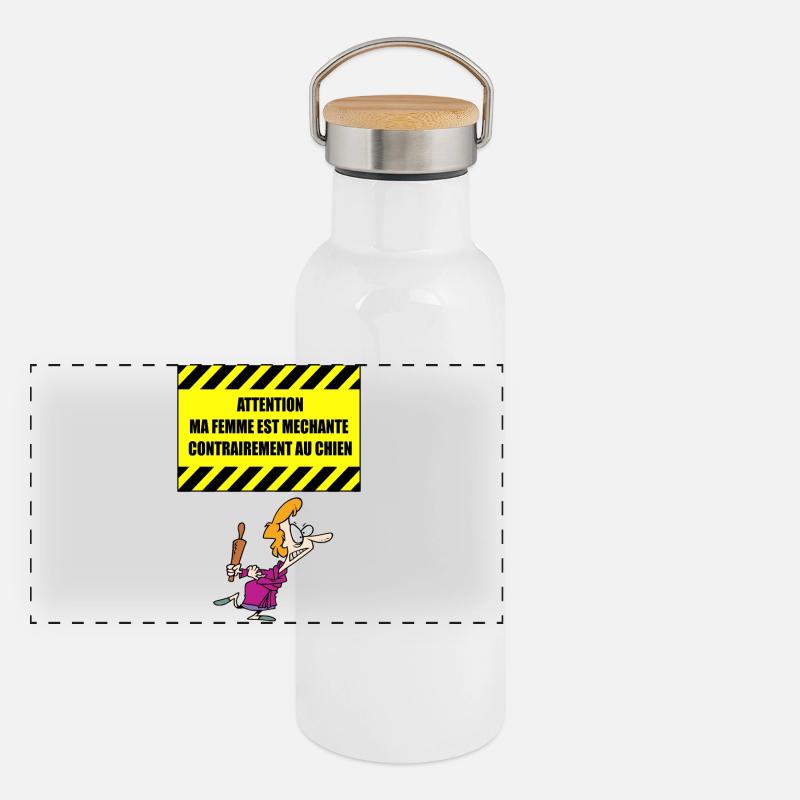 Panorama Thermosflasche mit Bambusdeckel