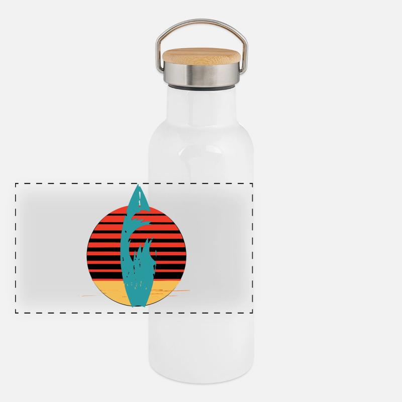 Surfing Panoramic Thermal Bottle with Bamboo Lid