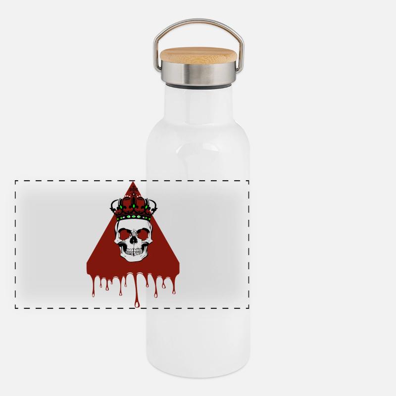 Skull - Panoramic Thermal Bottle with Bamboo Lid - white