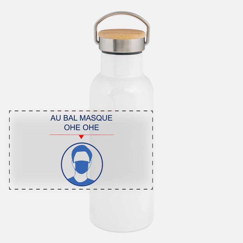 Au bal masqué Gourde isotherme avec bouchon en bambou