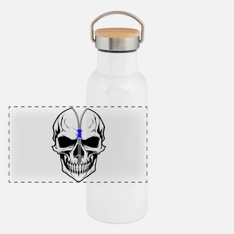 Crâne Gourde isotherme avec bouchon en bambou