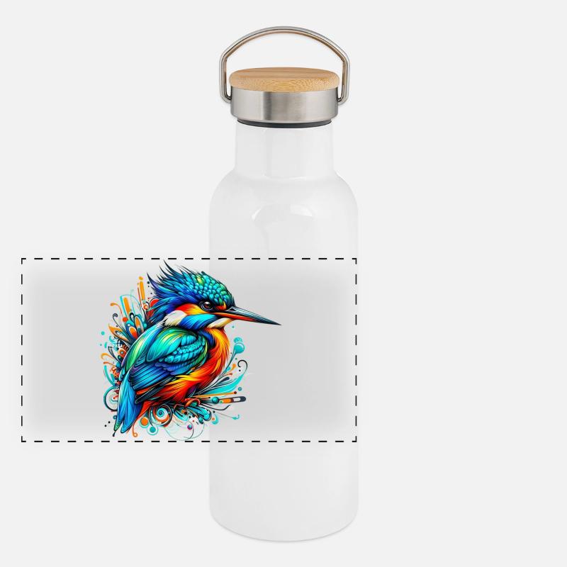 Panorama Thermosflasche mit Bambusdeckel