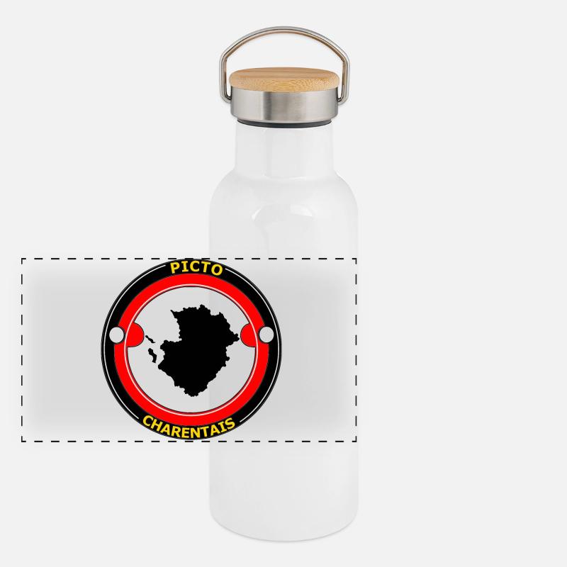 Picto-Charentais Gourde isotherme avec bouchon en bambou