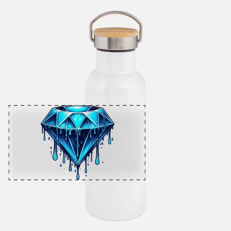 Diamant Panorama Thermosflasche mit Bambusdeckel