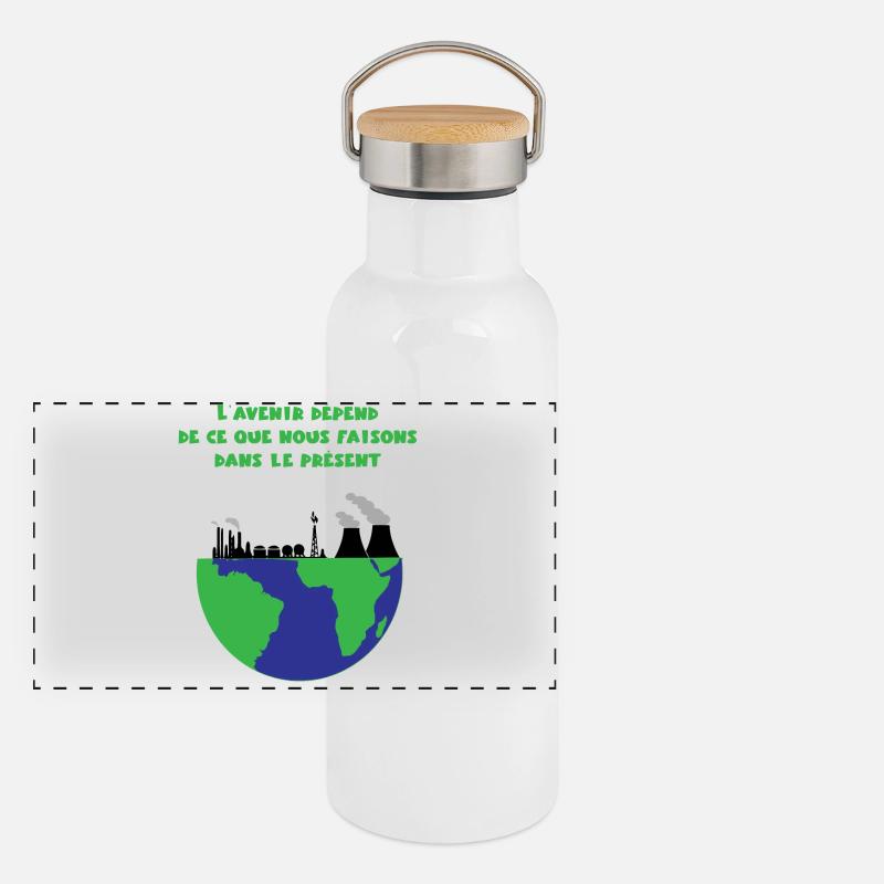 Planet Earth Panoramic Thermal Bottle with Bamboo Lid