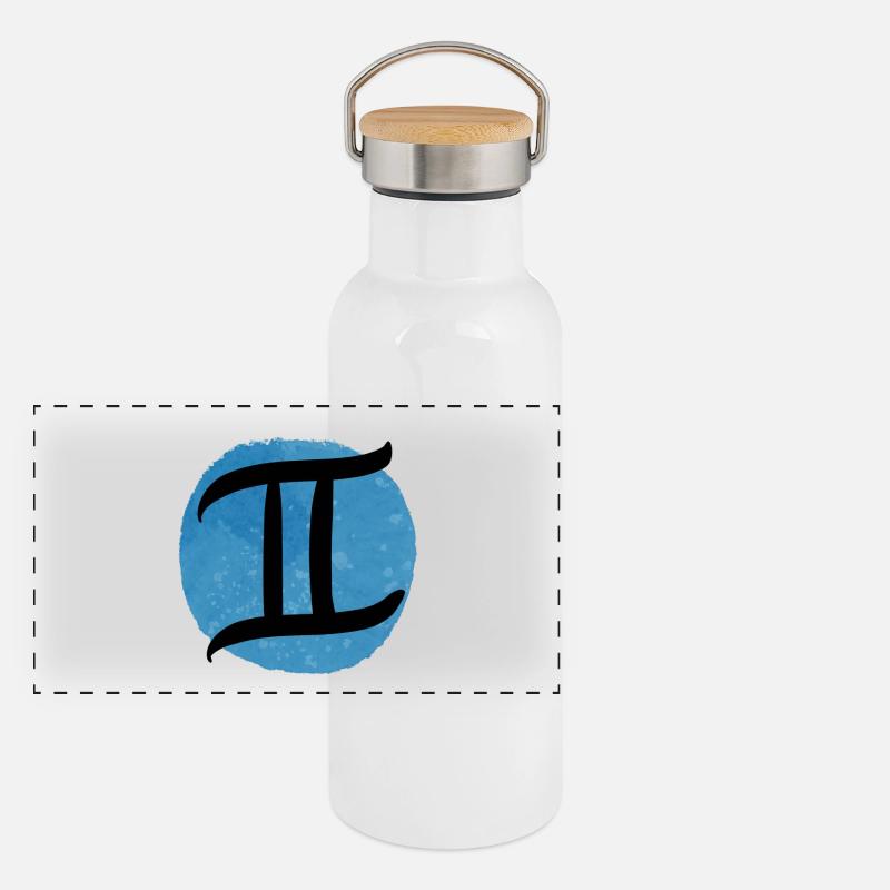 Signe du zodiaque Gémeaux Gourde isotherme avec bouchon en bambou