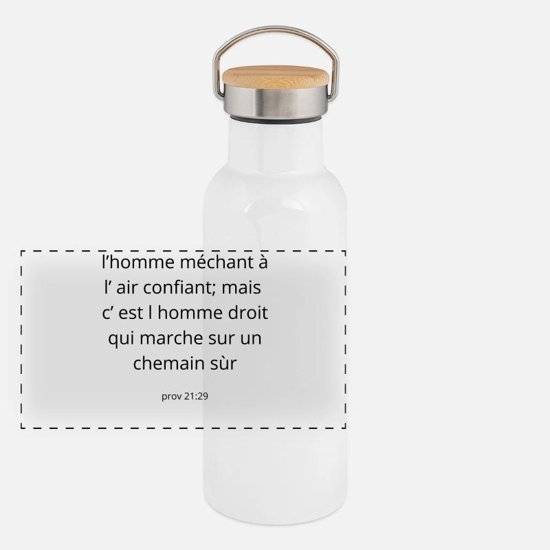 Proverbe Gourde isotherme avec bouchon en bambou