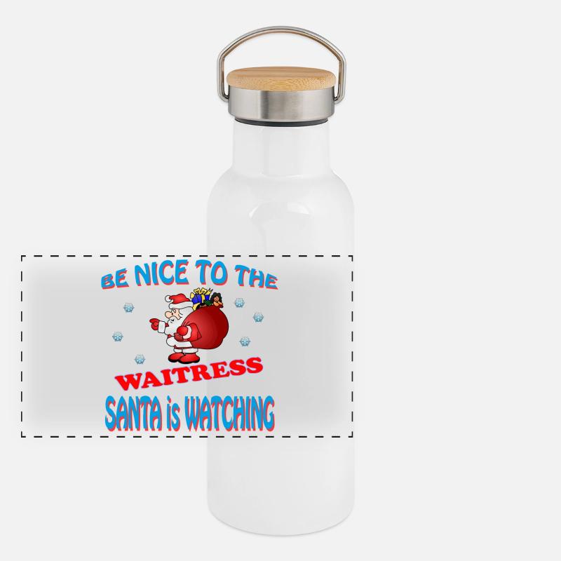 SERVEUSE DU PÈRE NOËL Gourde isotherme avec bouchon en bambou