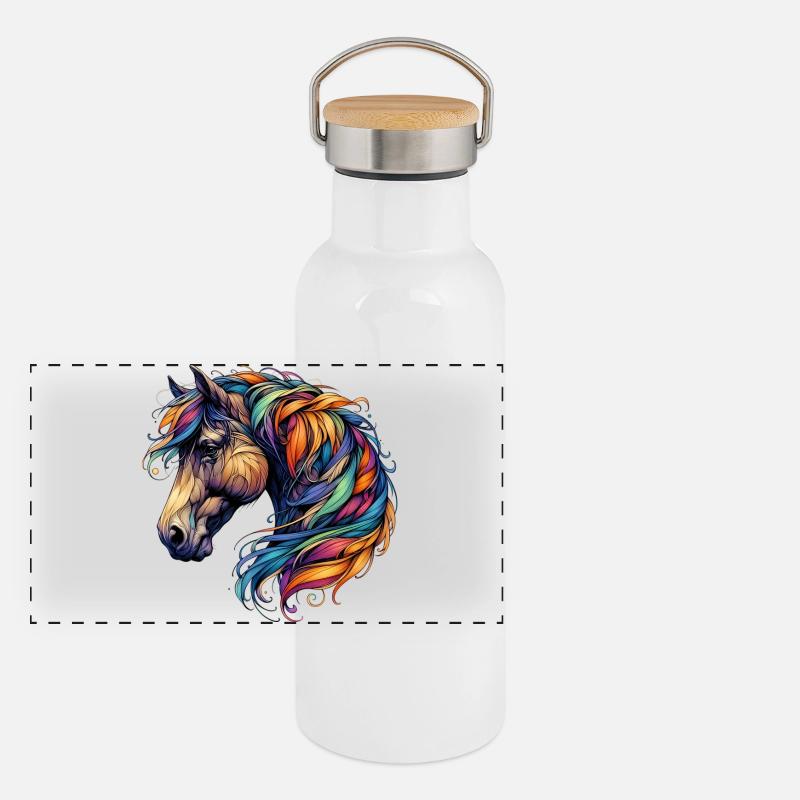 Cheval Gourde isotherme avec bouchon en bambou