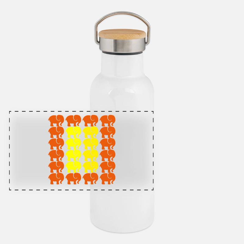 ÉLÉPHANT Gourde isotherme avec bouchon en bambou