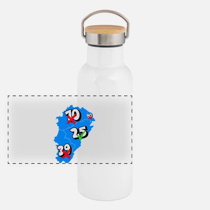 Région franche comté Gourde isotherme avec bouchon en bambou