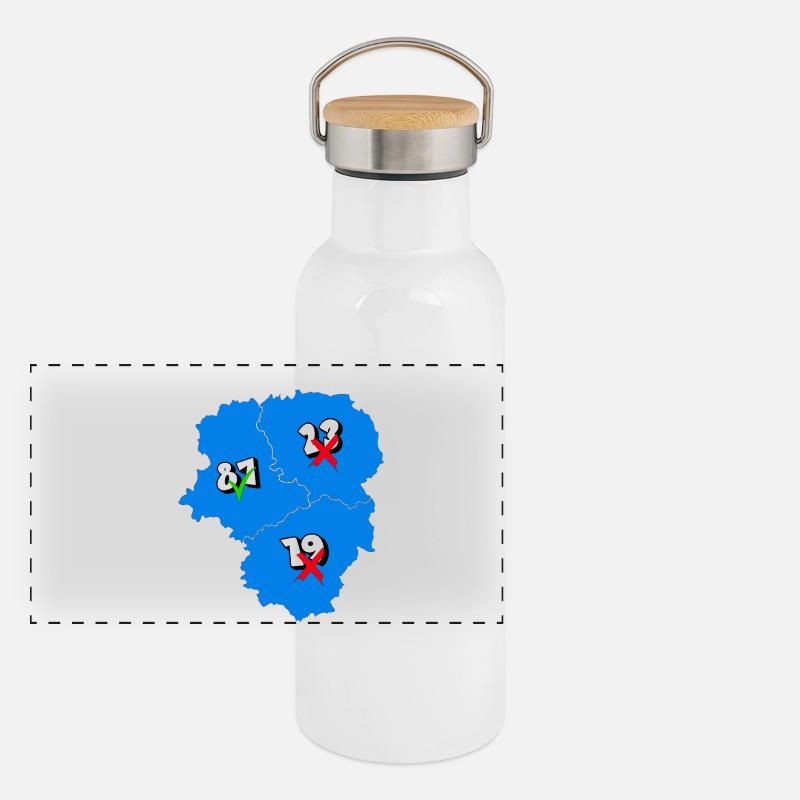 Région Limousin Gourde isotherme avec bouchon en bambou