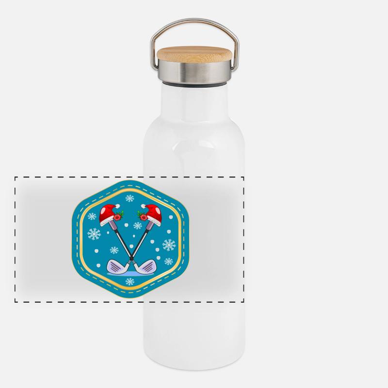 CHRISTMAS PARTY GOLF COURSES GOLF PLAY Panoramic Thermal Bottle with Bamboo Lid