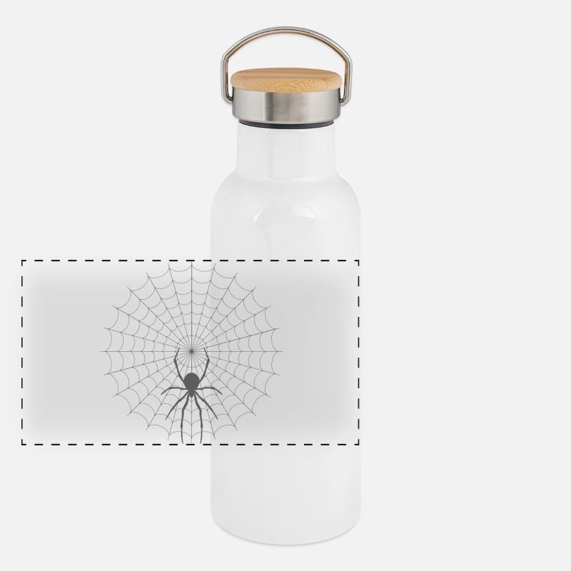 Silhouette de toile d’araignée Gourde isotherme avec bouchon en bambou