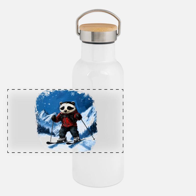 Skieur Badger Gourde isotherme avec bouchon en bambou