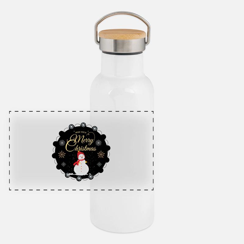 Plaisir de Noël Gourde isotherme avec bouchon en bambou