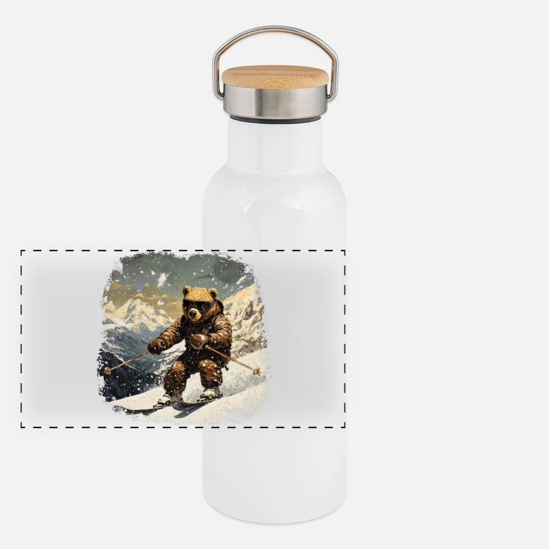 Ski d’ours Gourde isotherme avec bouchon en bambou