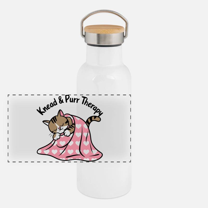 Schnurrendes Nickerchen Unter Herz Decke Panorama Thermosflasche mit Bambusdeckel