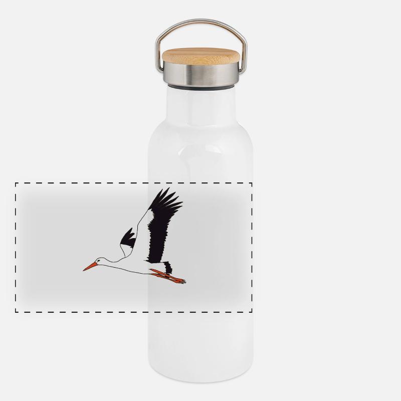 flying stork Panoramic Thermal Bottle with Bamboo Lid