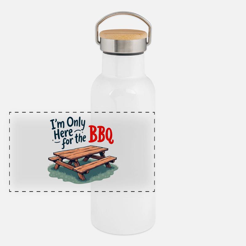 Only Here for the BBQ Panorama Thermosflasche mit Bambusdeckel