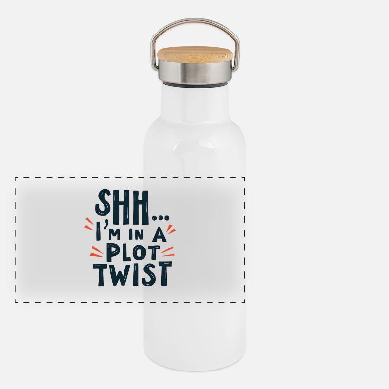 Shhh... I'm in a Plot Twist Panorama Thermosflasche mit Bambusdeckel