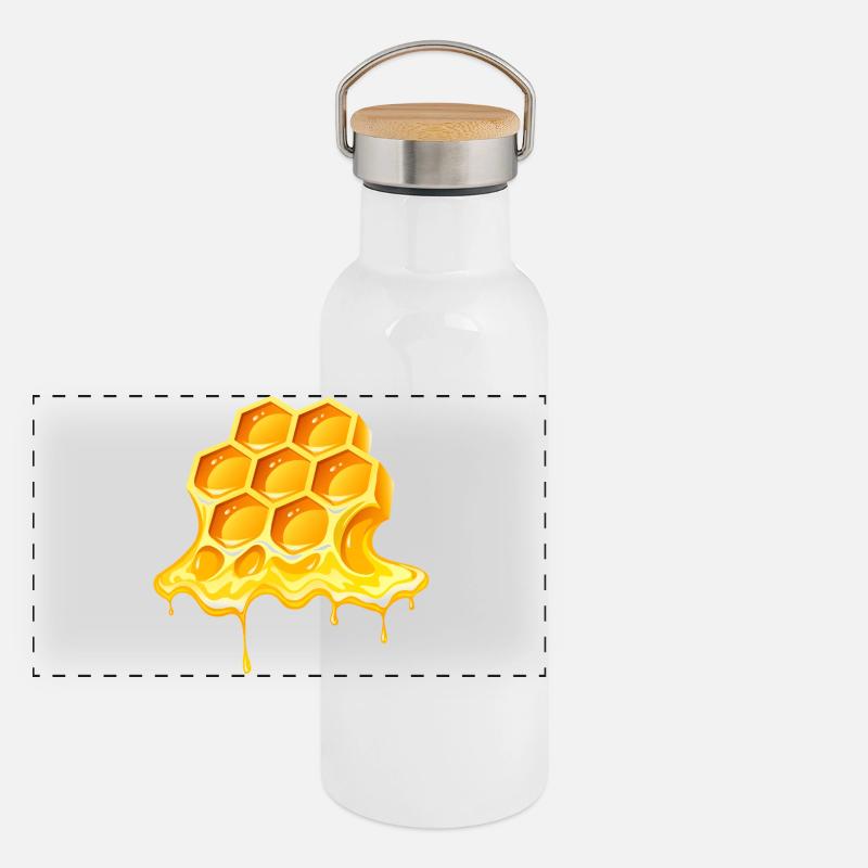 Honig, Imker, Imker Panorama Thermosflasche mit Bambusdeckel