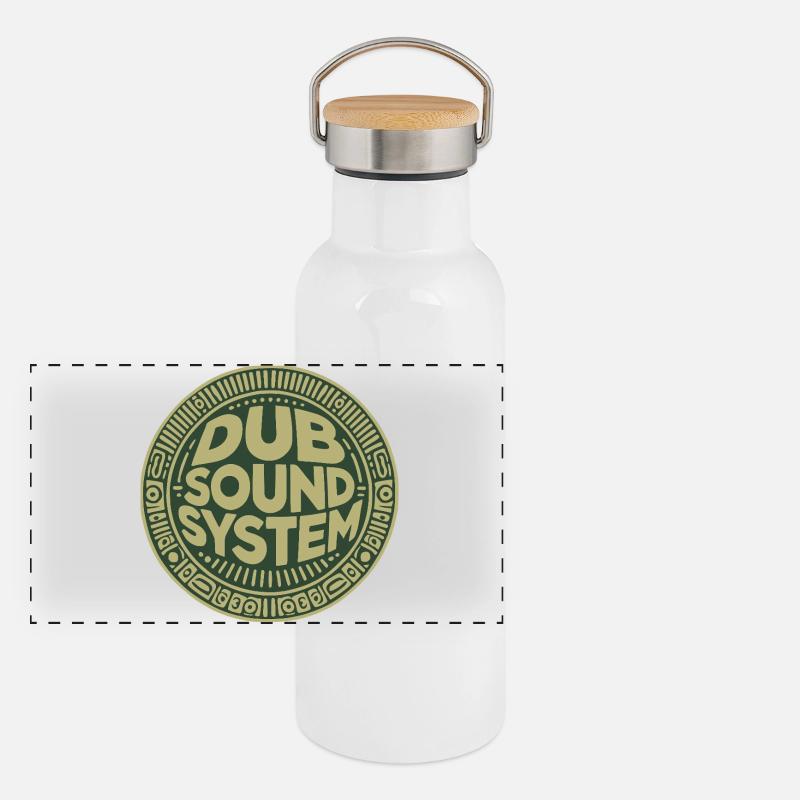 Dub-Soundsystem Panorama Thermosflasche mit Bambusdeckel